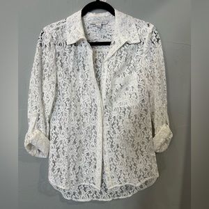 Diane von Furstenberg white lace blouse excellent condition